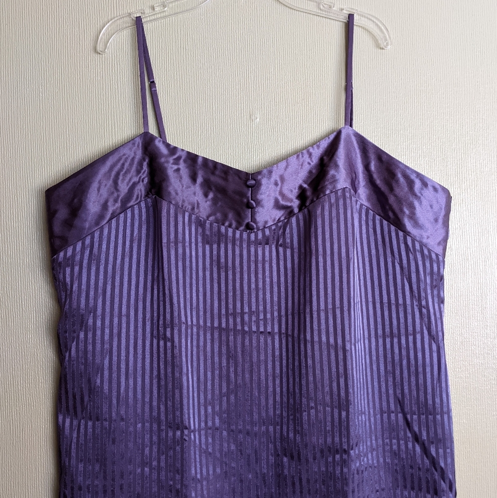 Vintage Amelia's Short Nightgown Slip Purple Satin Thin Straps Size XL - Picture 6 of 16